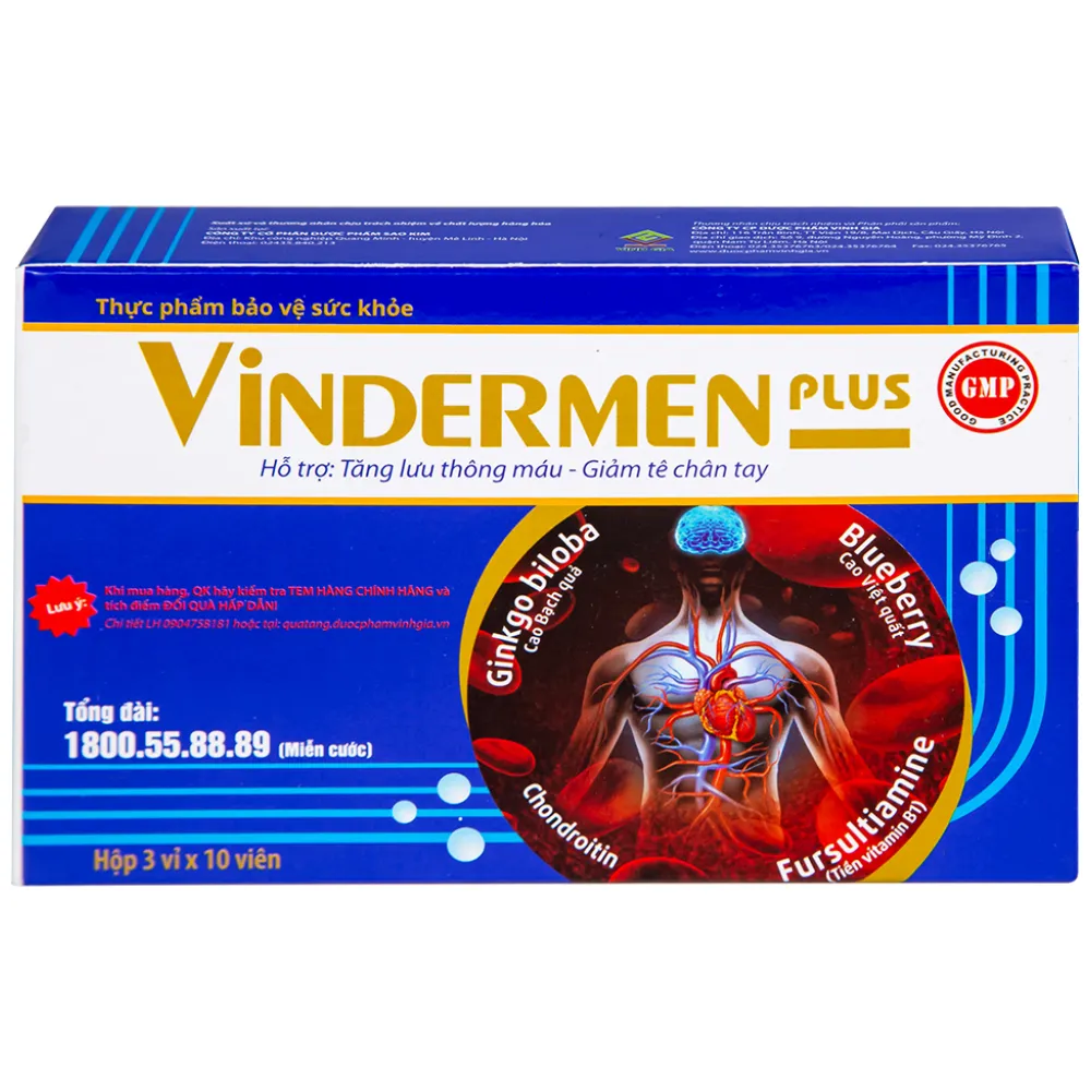 Thực phẩm bảo vệ sức khỏe Vindermen Plus (30 viên) 11
