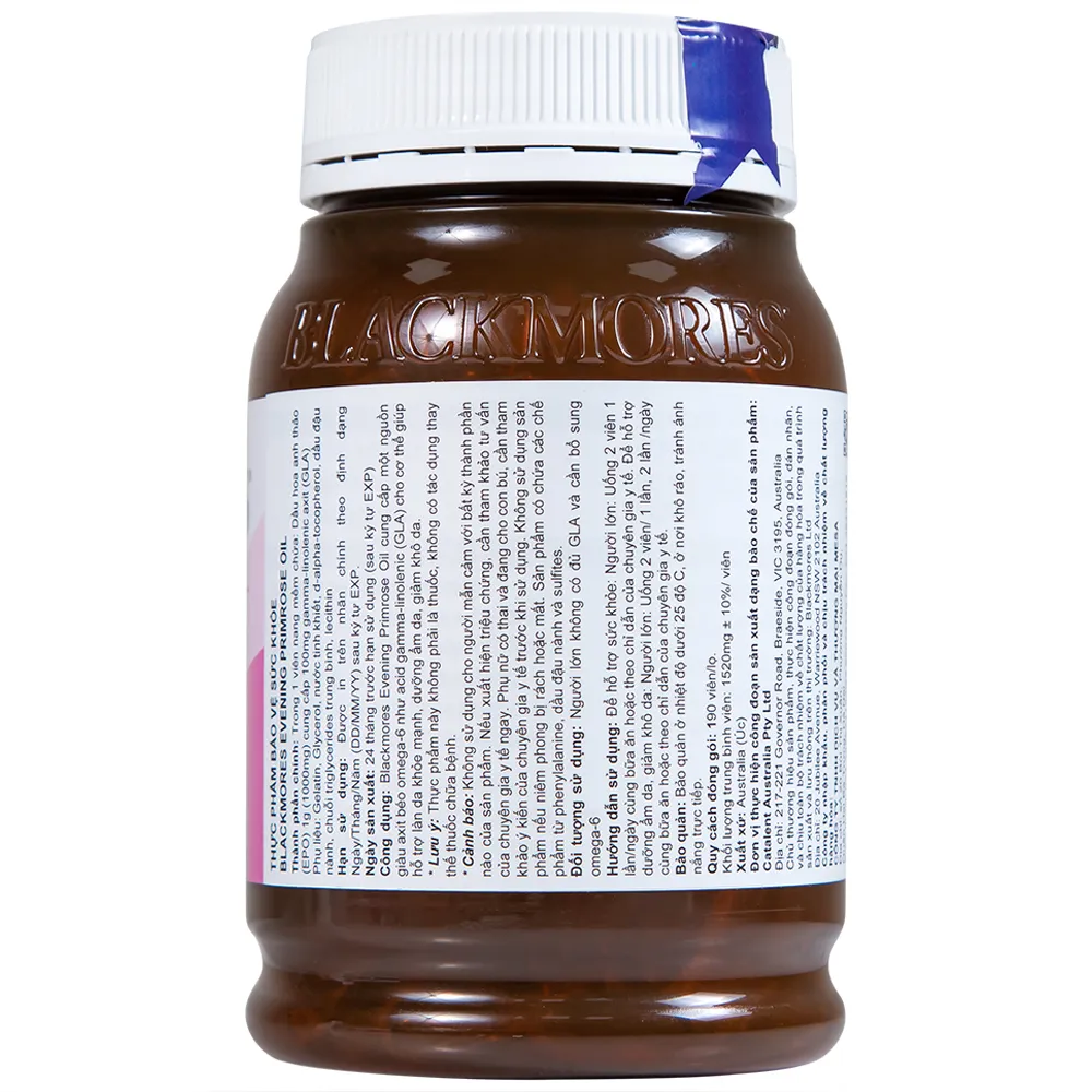 VIÊN UỐNG HỖ TRỢ LÀN DA KHỎE MẠNH BLACKMORES EVENING PRIMROSE OIL 190V 10