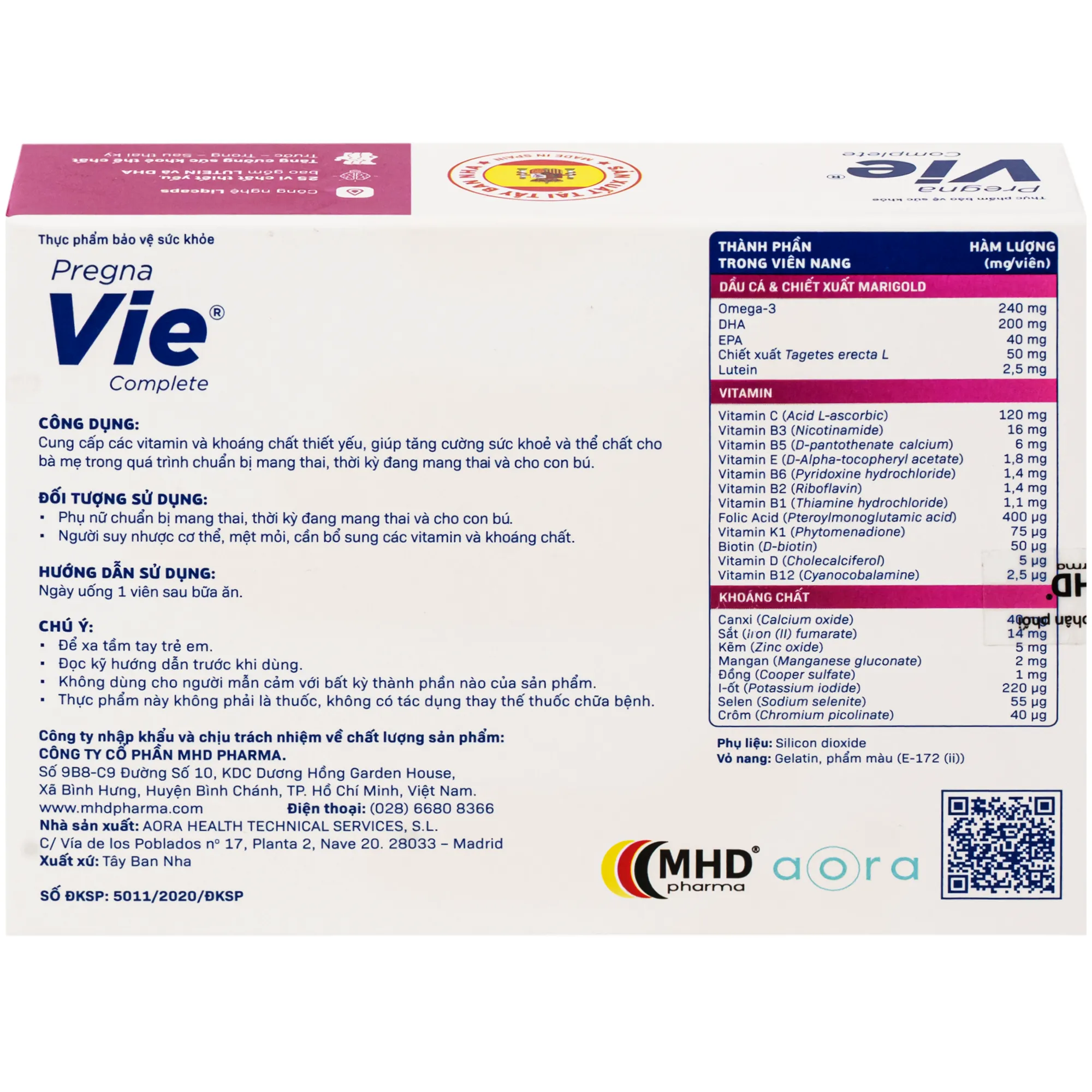 Viên uống Pregnavie Complete bổ sung dinh dưỡng cho mẹ bầu (hộp 30 viên) 7