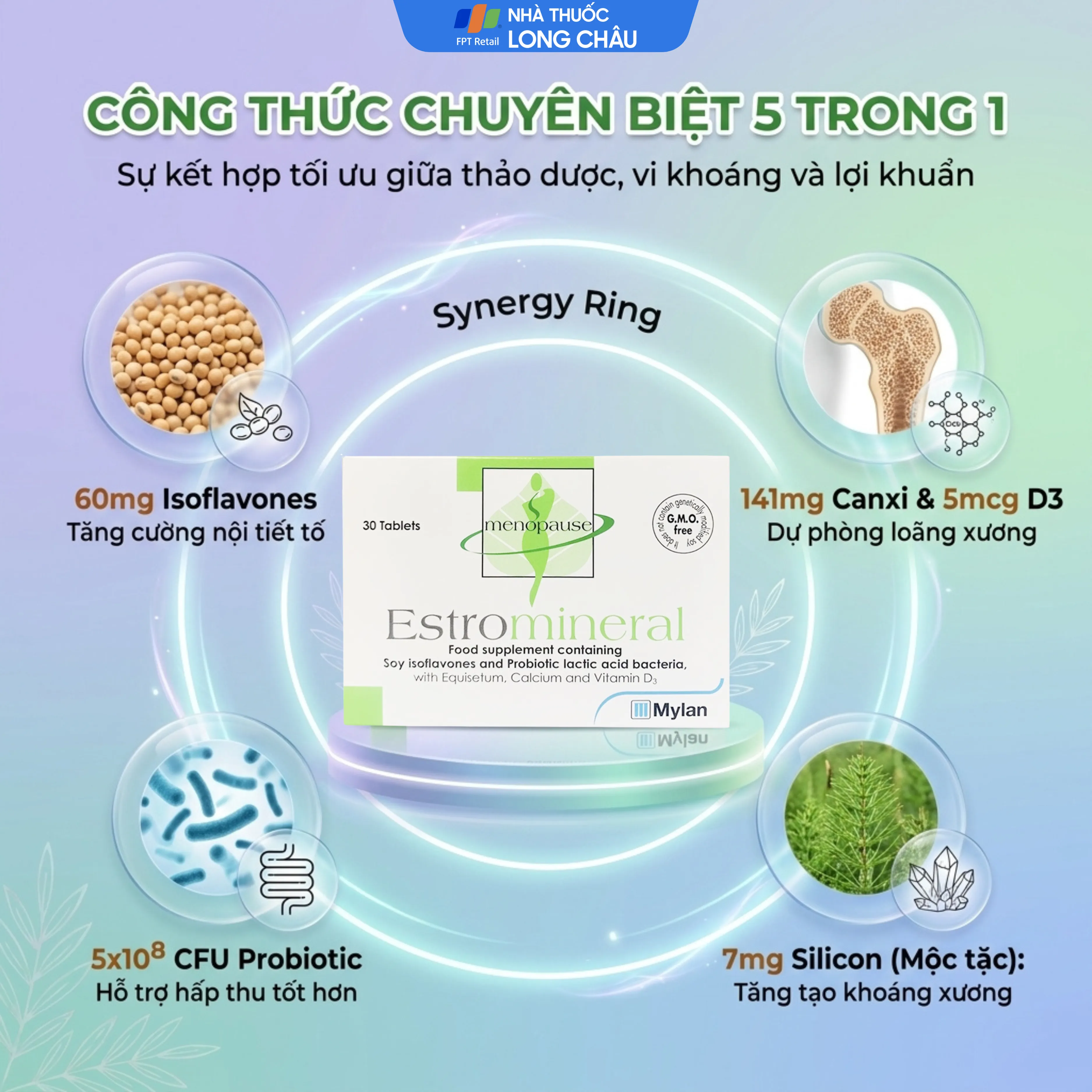 VIÊN UỐNG HỖ TRỢ TĂNG CƯỜNG NỘI TIẾT TỐ ESTROMINERAL MEDA PHARMA 3X10 3