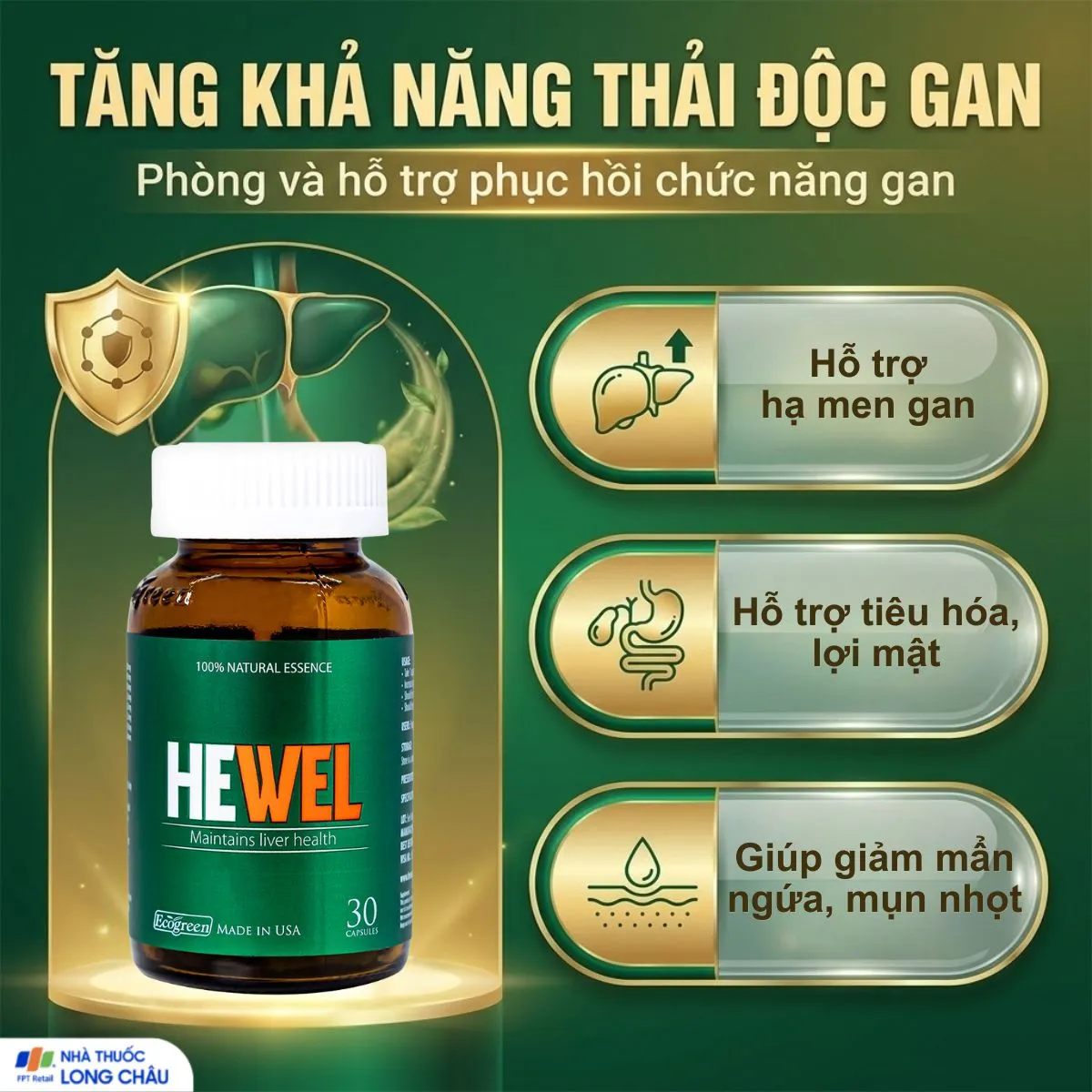 Viên uống Hewel (Hộp 30 viên) giúp hỗ trợ giải độc và bảo vệ tế bào gan 3