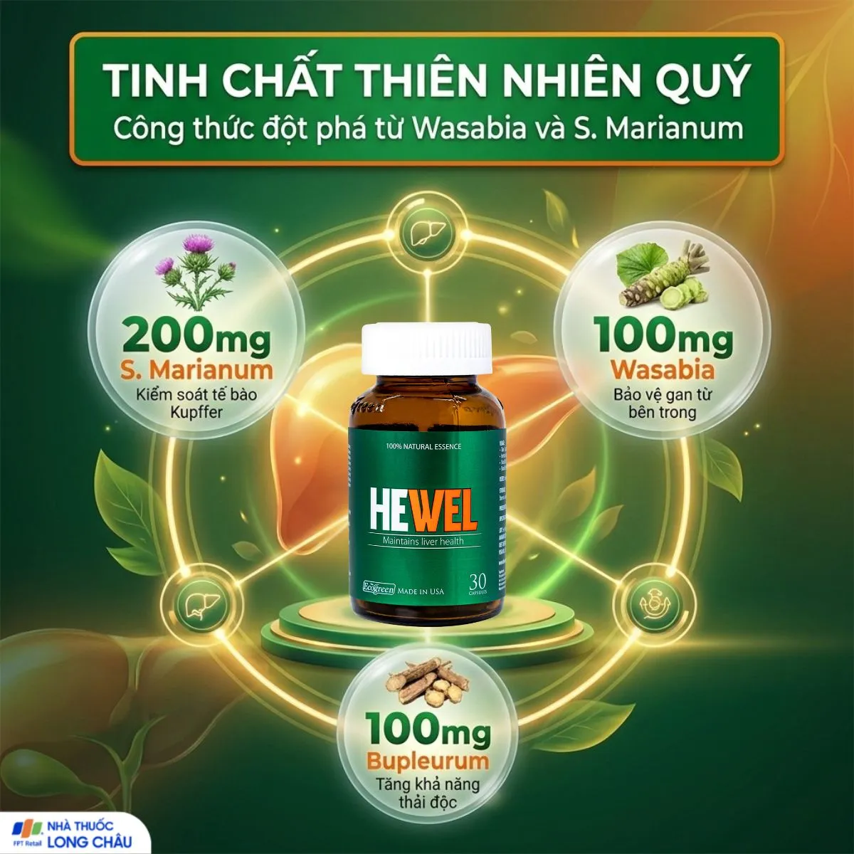 Viên uống Hewel (Hộp 30 viên) giúp hỗ trợ giải độc và bảo vệ tế bào gan 4