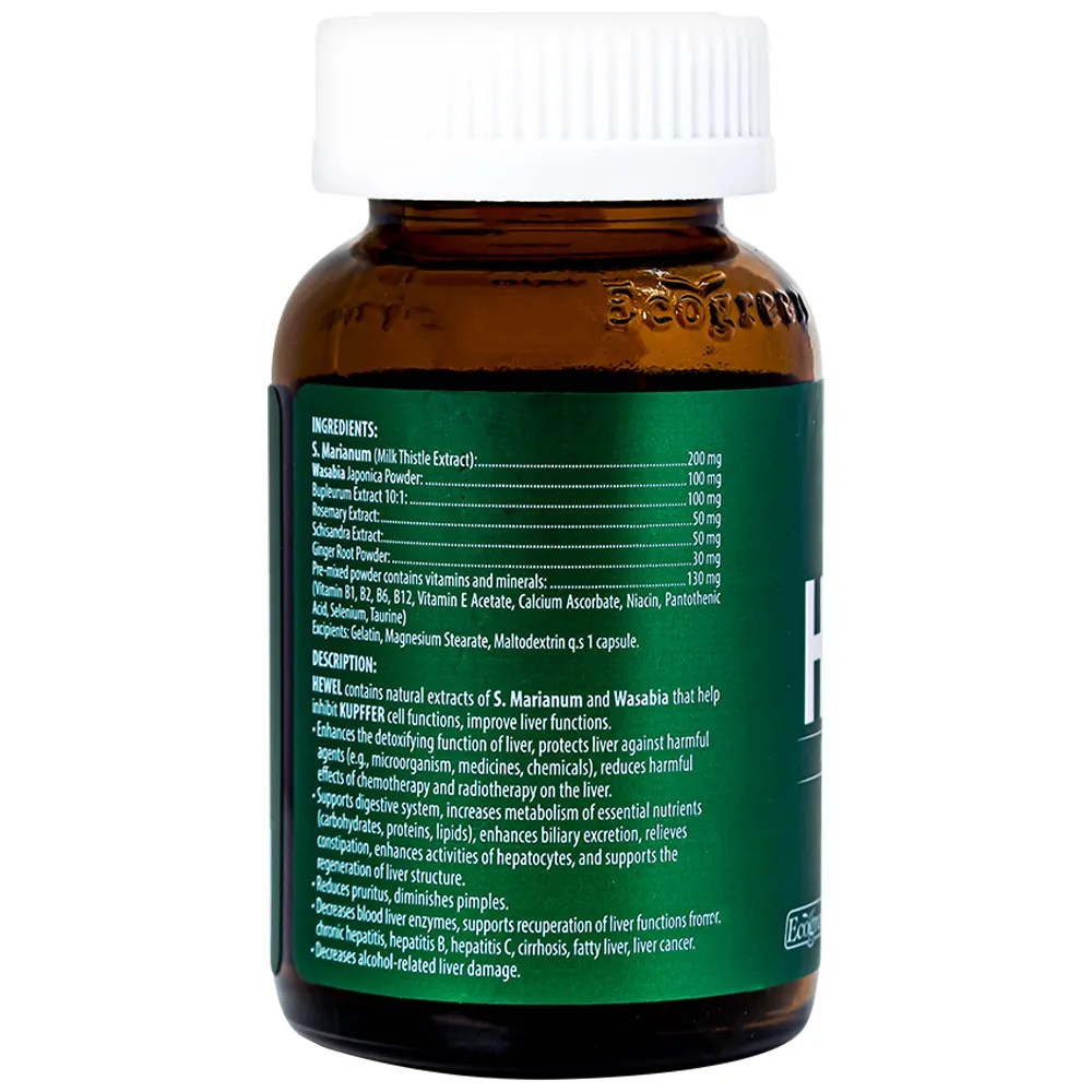 Viên uống Hewel (Hộp 30 viên) giúp hỗ trợ giải độc và bảo vệ tế bào gan 8
