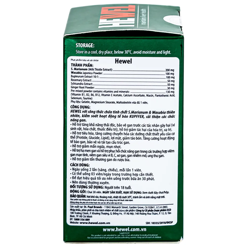 Viên uống Hewel (Hộp 30 viên) giúp hỗ trợ giải độc và bảo vệ tế bào gan 10
