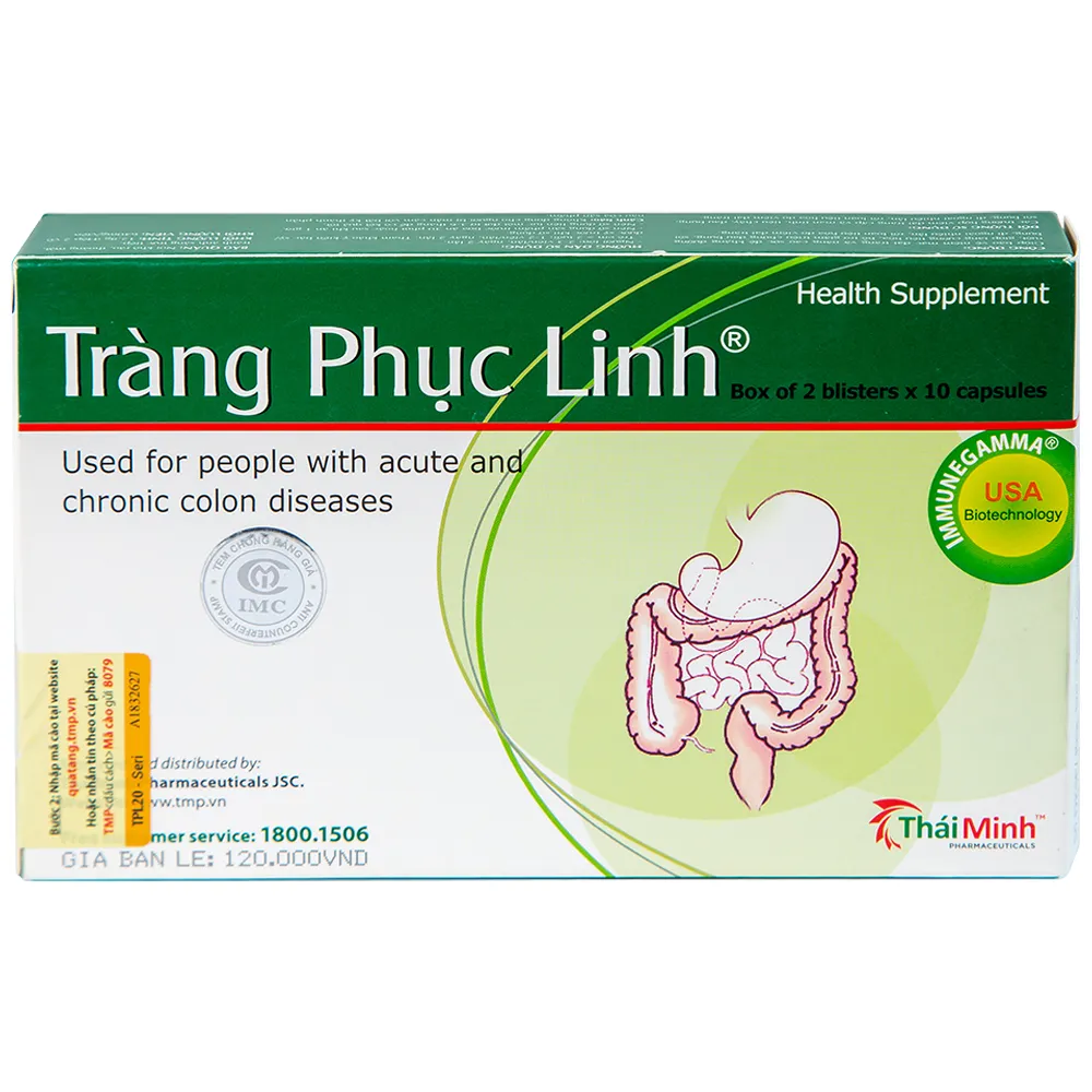 Viên uống Tràng Phục Linh Thái Minh (2 vỉ x 10 viên) hỗ trợ viêm đại tràng 12