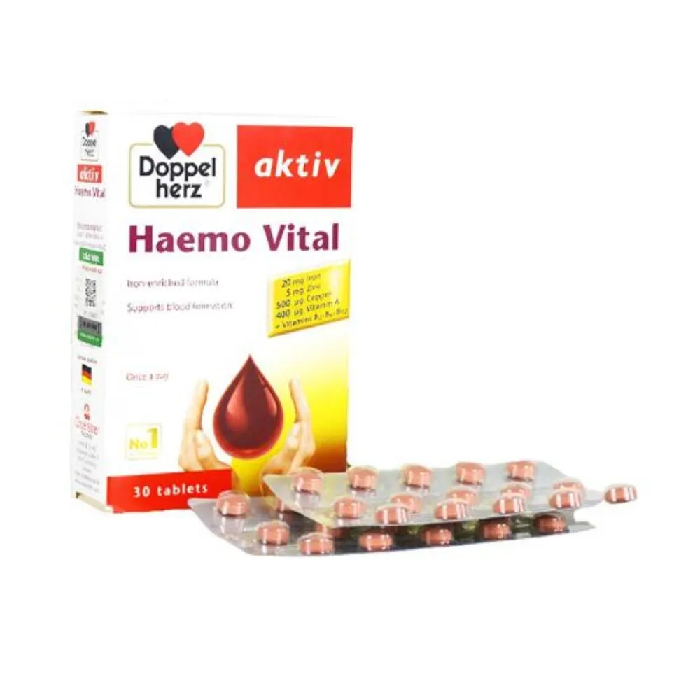 Viên uống Haemo Vital Doppelherz Aktiv phòng chống thiếu máu do thiếu sắt (30 viên) 3