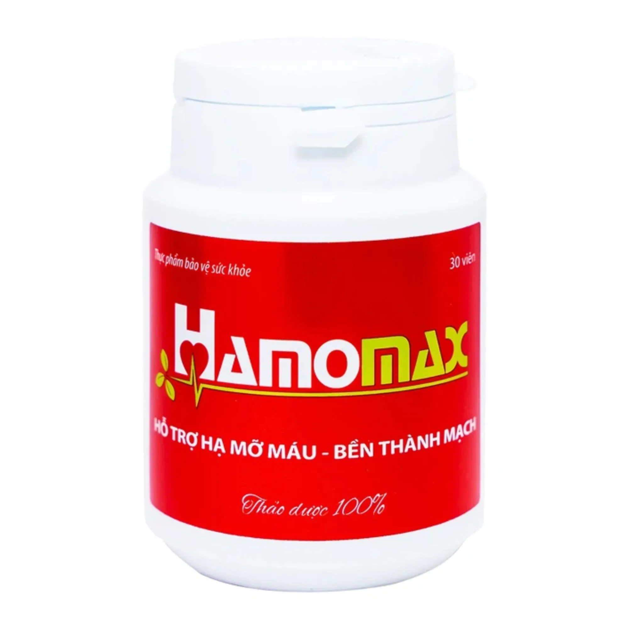 Viên uống Hamomax - Hỗ trợ hạ mỡ máu, bền thành mạch (30 viên)