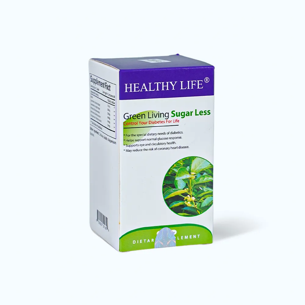 Viên uống Healthy Life Green Living Sugar Less (hộp 60 viên) giảm đường huyết 2