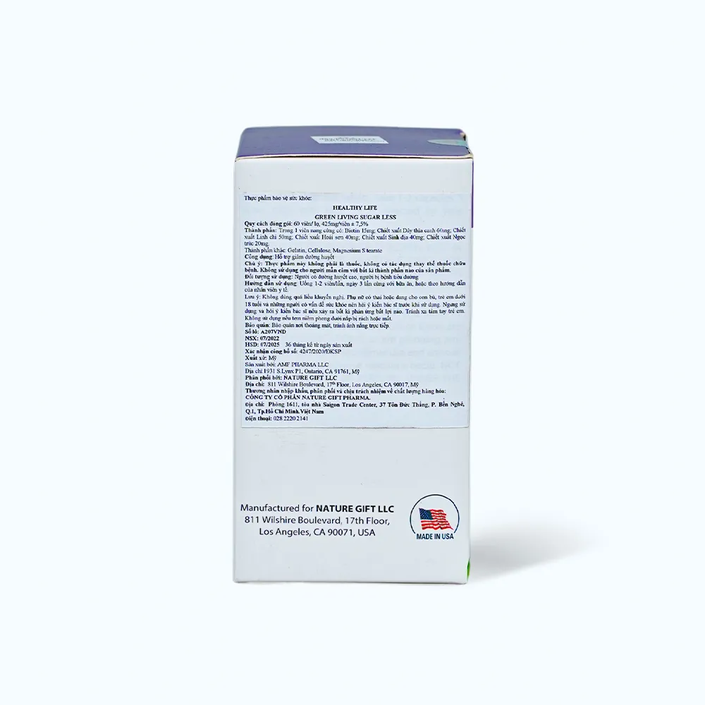 Viên uống Healthy Life Green Living Sugar Less (hộp 60 viên) giảm đường huyết 4