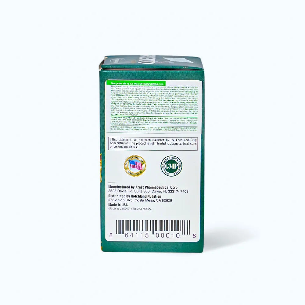 Viên uống Hotchland - Optimum Omega 3.6.9 (hộp 60 viên) bổ mắt, bổ não 4