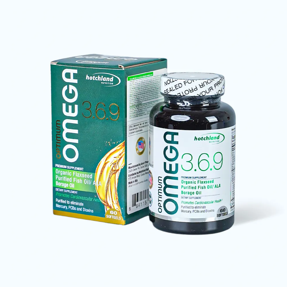 Viên uống Hotchland - Optimum Omega 3.6.9 (hộp 60 viên) bổ mắt, bổ não 5