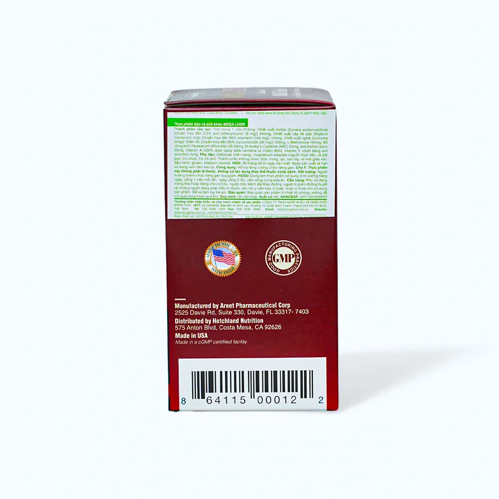 Viên uống Hotchland Mega Liver (Hộp 30 viên) giúp hỗ trợ chức năng gan 4