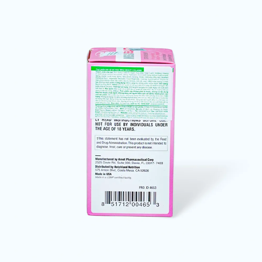 Viên uống Hotchland MegaBeauty (Hộp 90 viên) làm đẹp da, tóc, móng 5