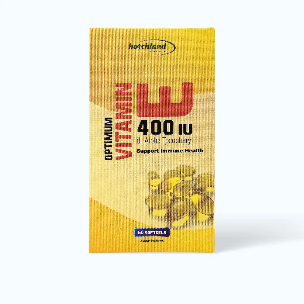 Viên uống Hotchland Optimum Vitamin E 400 IU (Hộp 60 viên) bổ sung vitamin E