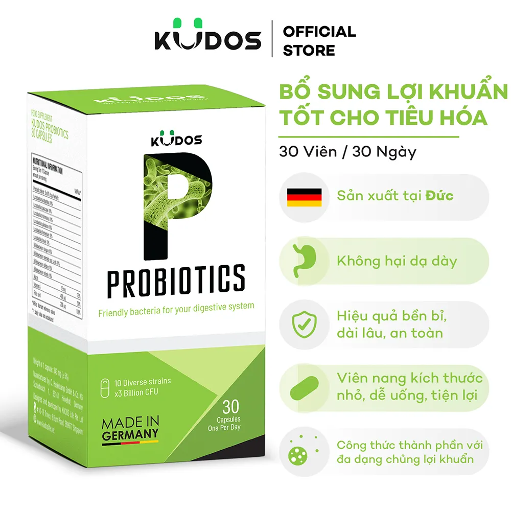 Viên uống Kudos Probiotics (Hộp 30 viên) giúp bổ sung lợi khuẩn đường ruột 2