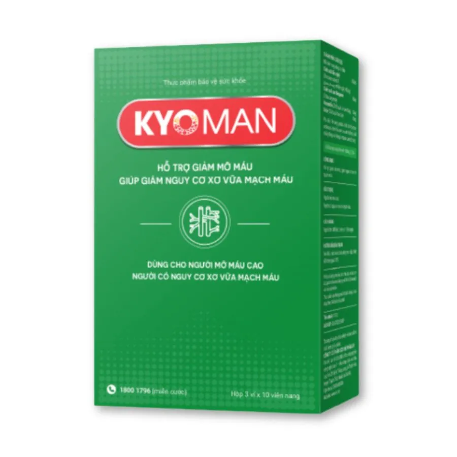 Viên uống Kyoman hỗ trợ hạ mỡ máu, giảm nguy cơ tai biến và tim mạch (Hộp 30 Viên)