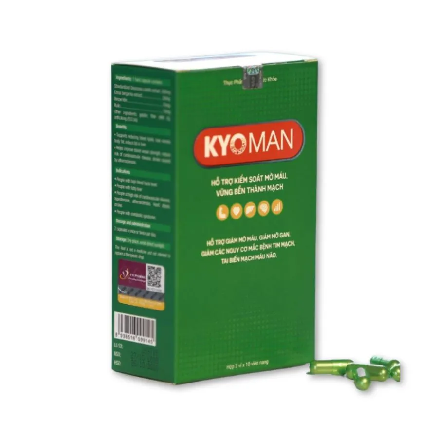 Viên uống Kyoman hỗ trợ hạ mỡ máu, giảm nguy cơ tai biến và tim mạch (Hộp 30 Viên) 2