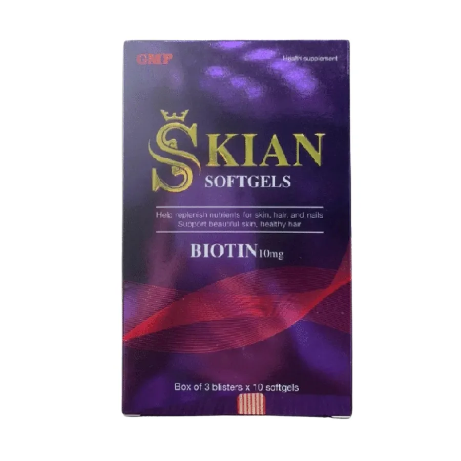 Viên uống L-Cysteine Biotin Skian Softgels bổ sung dưỡng chất cho da, tóc, móng (Hộp 30 viên) 2