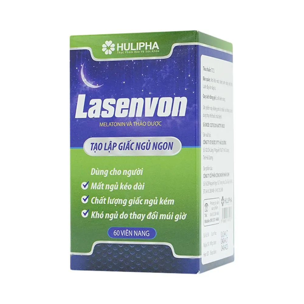 Viên uống Lasenvon Hulipha hỗ trợ dưỡng tâm, an thần, ngủ ngon (60 viên) 2