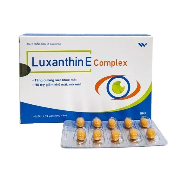 Viên uống Luxanthin E Complex giúp tăng cường sức khỏe mắt (3 vỉ x 10 viên)