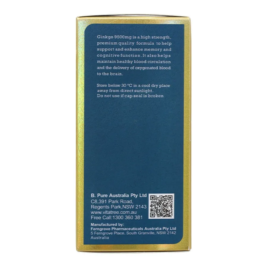 Viên uống Maxi Ginkgo 9500mg Vitatree hỗ trợ tăng cường tuần hoàn máu não (Hộp 30 viên) 4