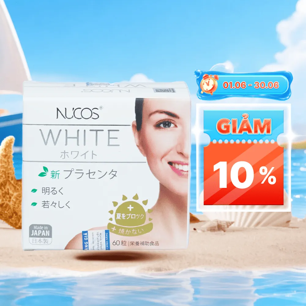 Viên uống Nucos White (hộp 60 viên) giảm thâm nám, giúp da sáng khỏe