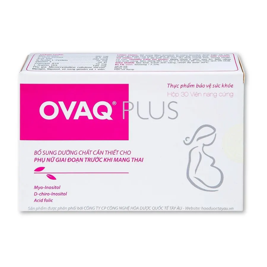 Viên uống Ovaq Plus bổ sung dinh dưỡng cho phụ nữ trước khi mang thai (Hộp 60 Viên)