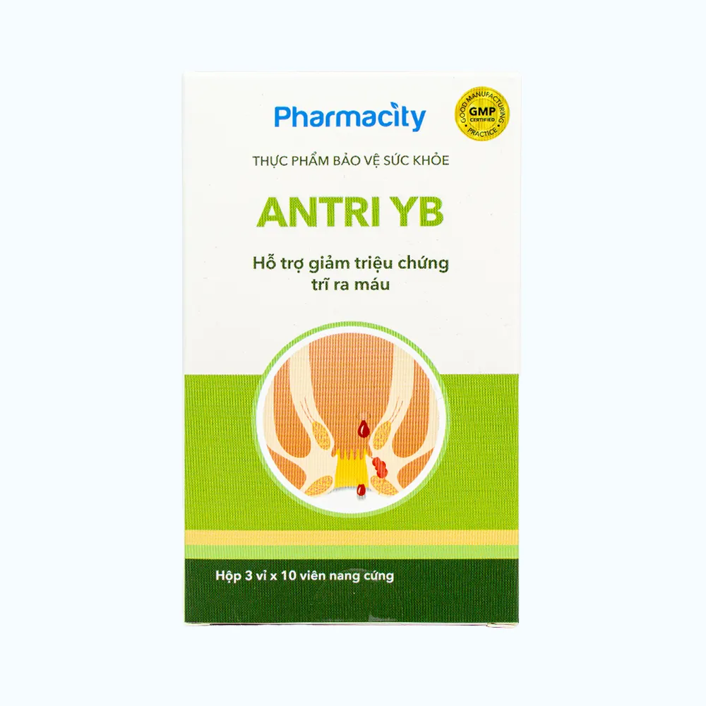 Viên uống Pharmacity ANTRI YB hỗ trợ giảm triệu chứng trĩ ra máu (Hộp 30 viên nang cứng) 2