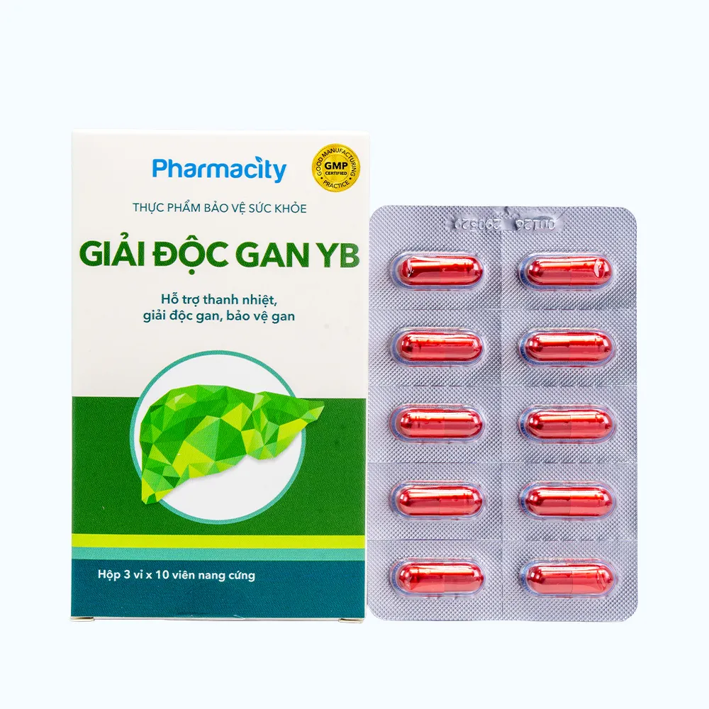 Viên uống Pharmacity Giải Độc Gan YB hỗ trợ thanh nhiệt, giải độc, bảo vệ gan (Hộp 30 viên nang cứng)