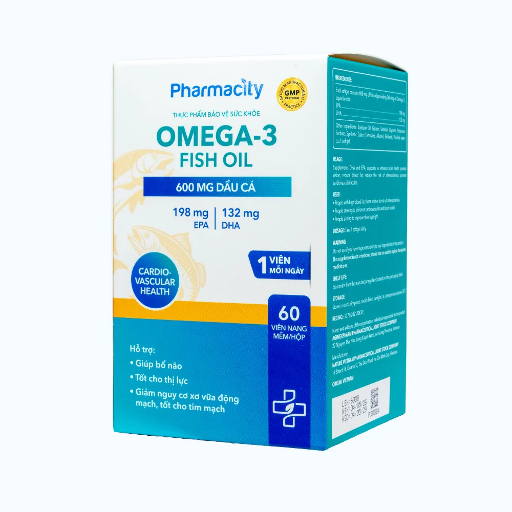 Viên uống Pharmacity Omega 3 Fish Oil bổ não, tim mạch (60 viên) 3