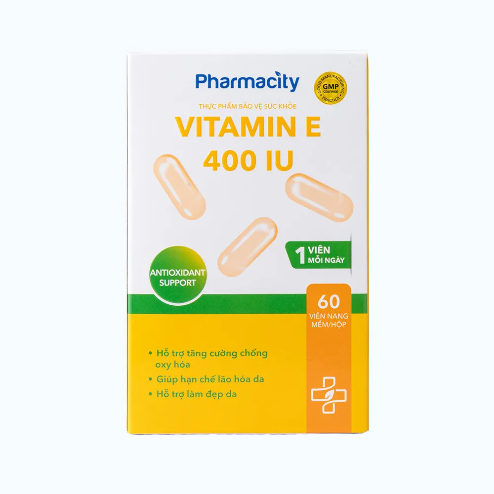 Viên uống Pharmacity Vitamin E 400IU (lọ 60 viên) làm đẹp da, chống oxy hóa 3