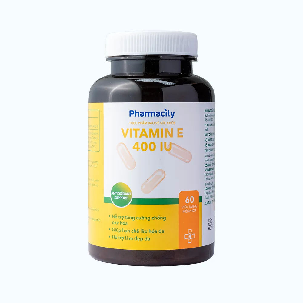 Viên uống Pharmacity Vitamin E 400IU (lọ 60 viên) làm đẹp da, chống oxy hóa 7