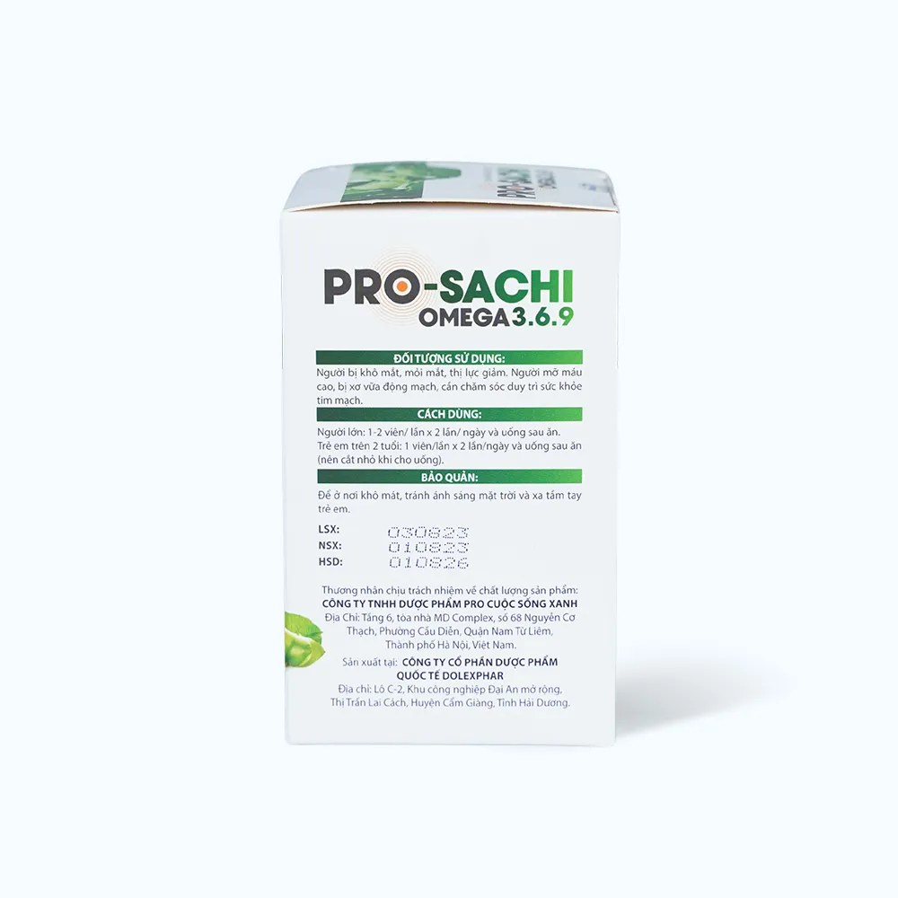 Viên uống Pro-sachi Omega 3.6.9 (Hộp 60 viên) giúp giảm cholesterol máu 5