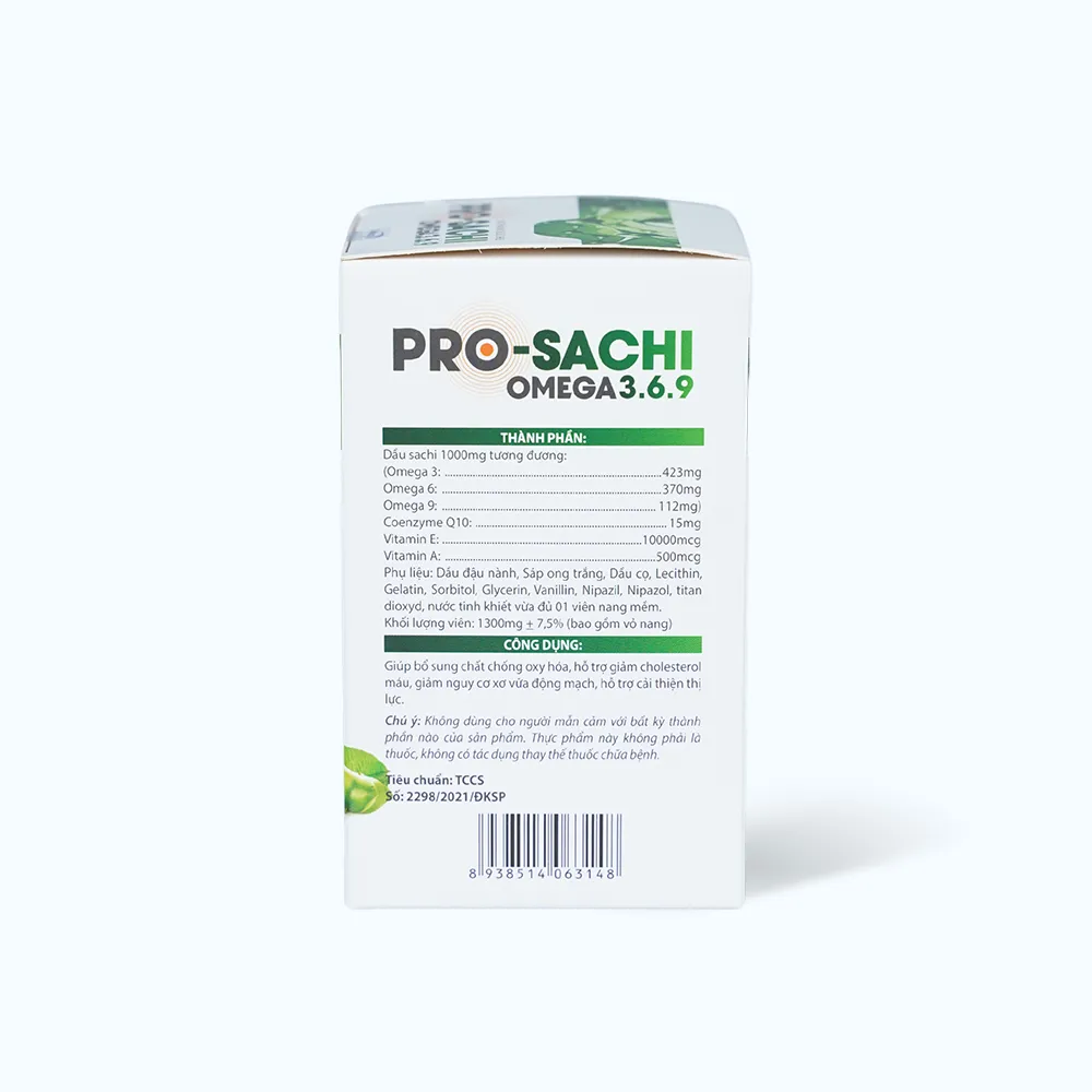 Viên uống Pro-sachi Omega 3.6.9 (Hộp 60 viên) giúp giảm cholesterol máu 6