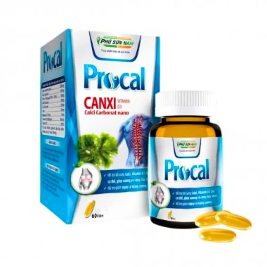 Viên uống Procal bổ sung Canxi và vitamin D giúp xương chắc khoẻ (Hộp 60 viên)