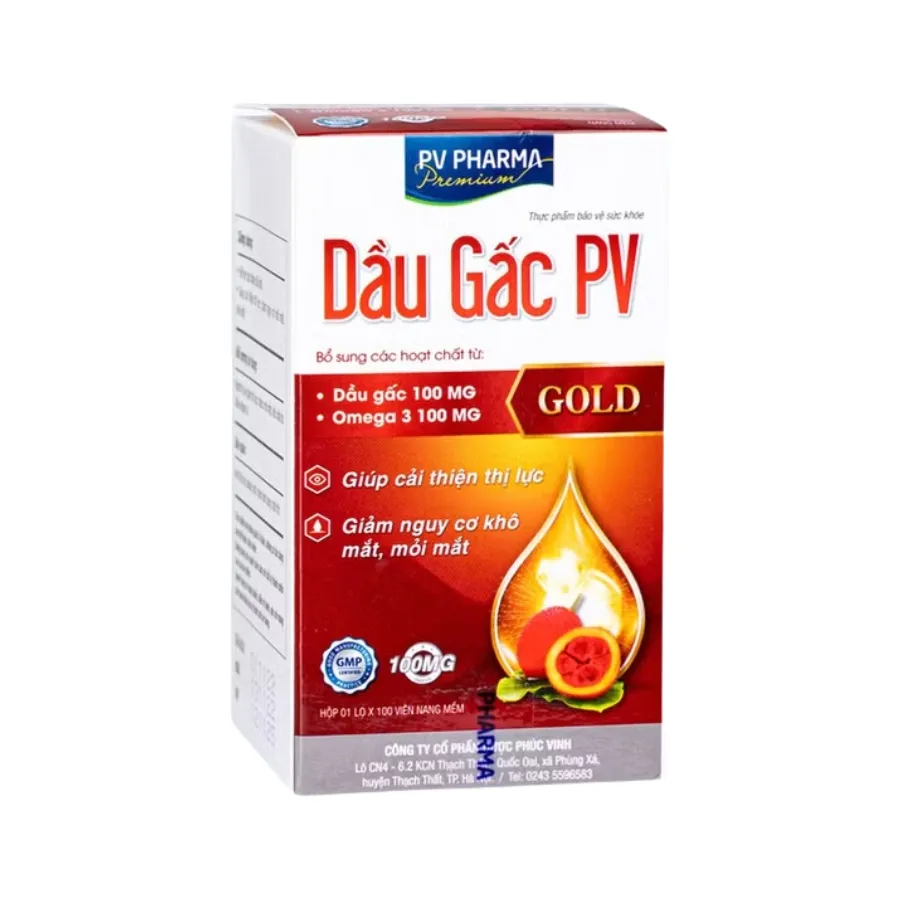 Viên uống PV Dầu Gấc Gold (hộp 100 viên) giúp tăng cường sức khỏe mắt 3