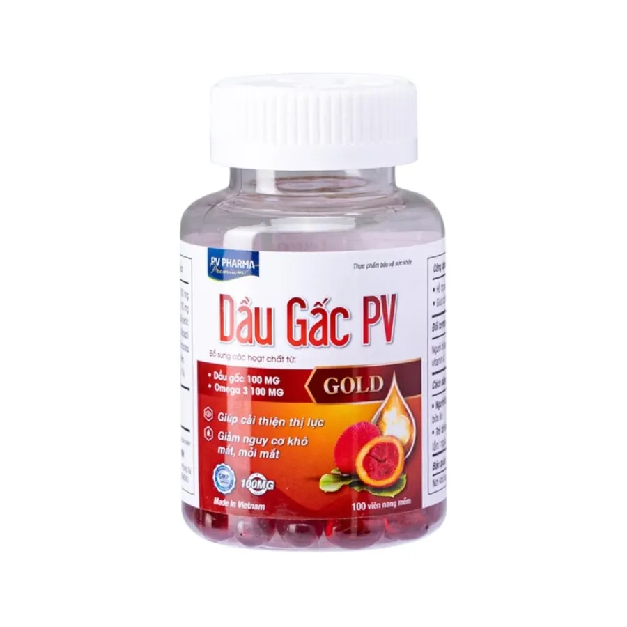 Viên uống PV Dầu Gấc Gold (hộp 100 viên) giúp tăng cường sức khỏe mắt 4
