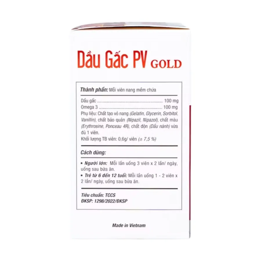 Viên uống PV Dầu Gấc Gold (hộp 100 viên) giúp tăng cường sức khỏe mắt 5