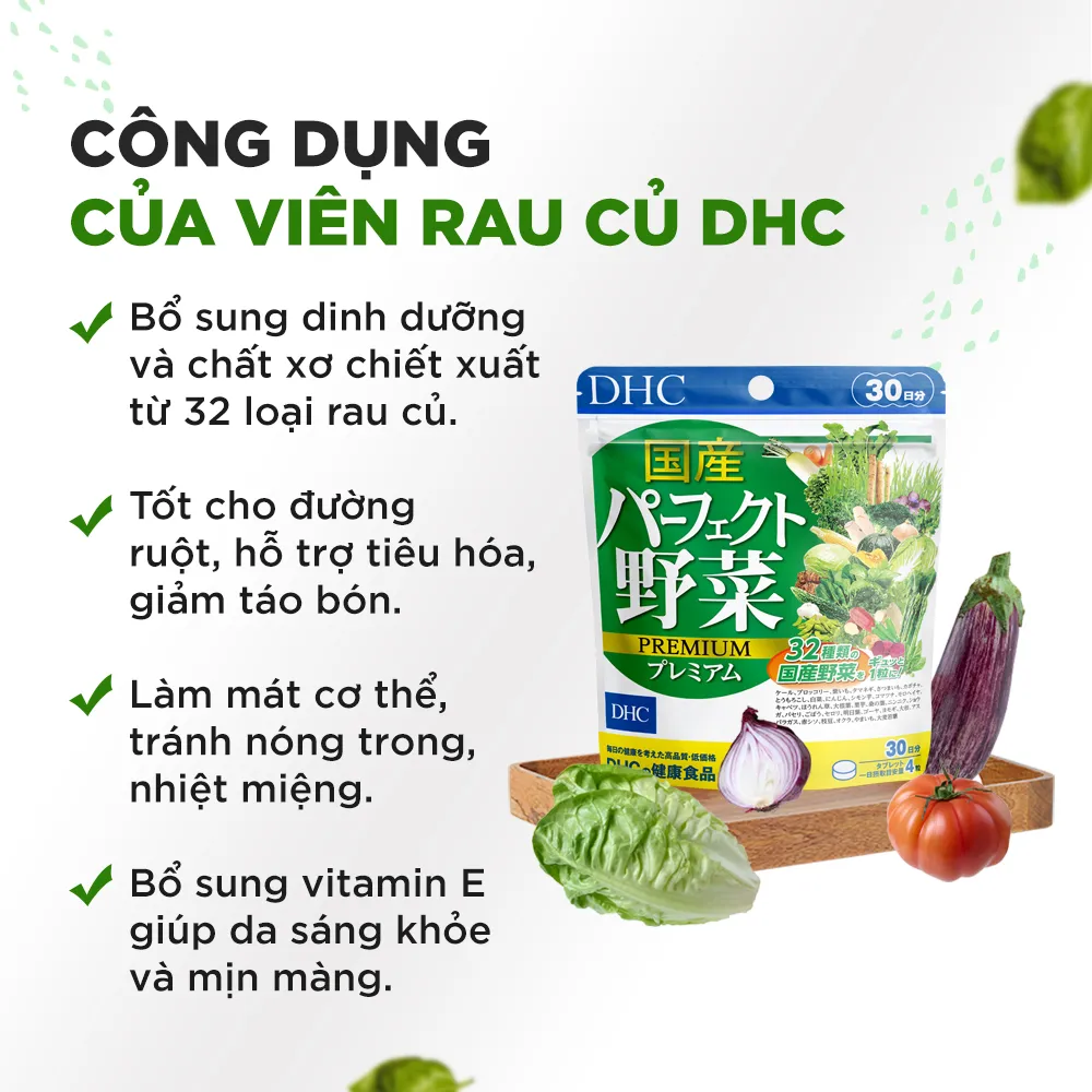 Viên uống rau củ DHC Perfect Vegetable Premium Japanese Harvest 30day (Gói 120 viên) 3