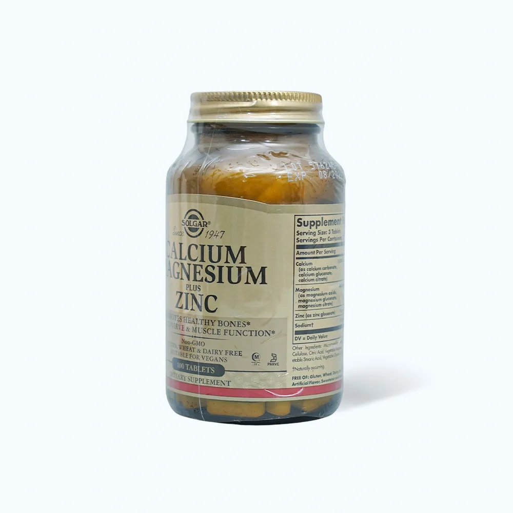 Viên uống Solgar Calcium Magnesium Plus Zinc (100 viên) giúp xương chắc khỏe 3