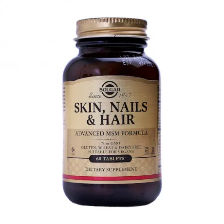 Viên uống Solgar Hair Skin Nails (Lọ 60 viên) hỗ trợ dưỡng tóc, da, móng