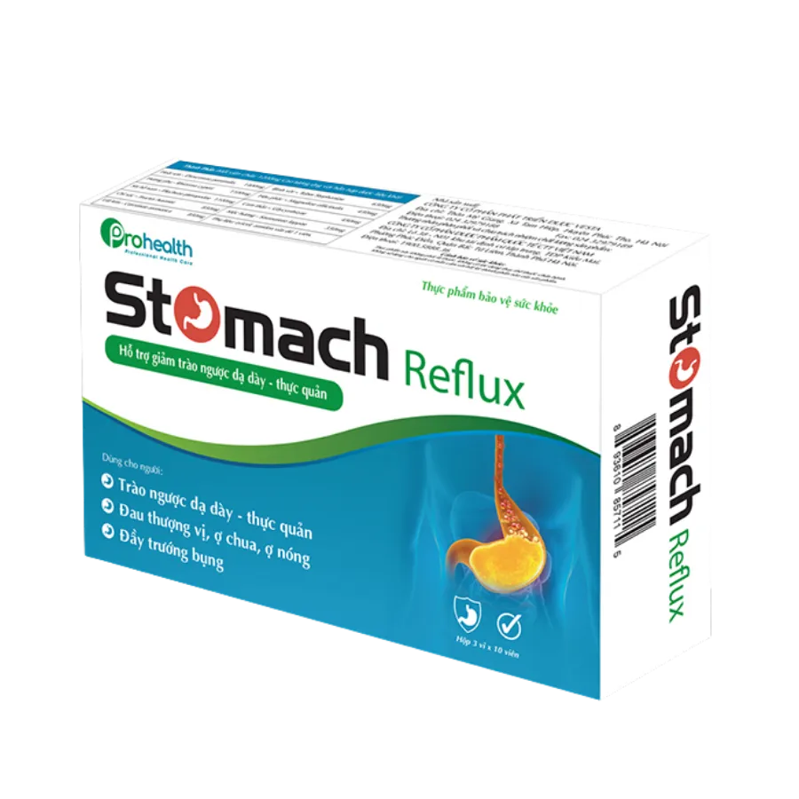 Viên uống Stomach Reflux hỗ trợ giảm trào ngược dạ dày thực quản (30 viên)