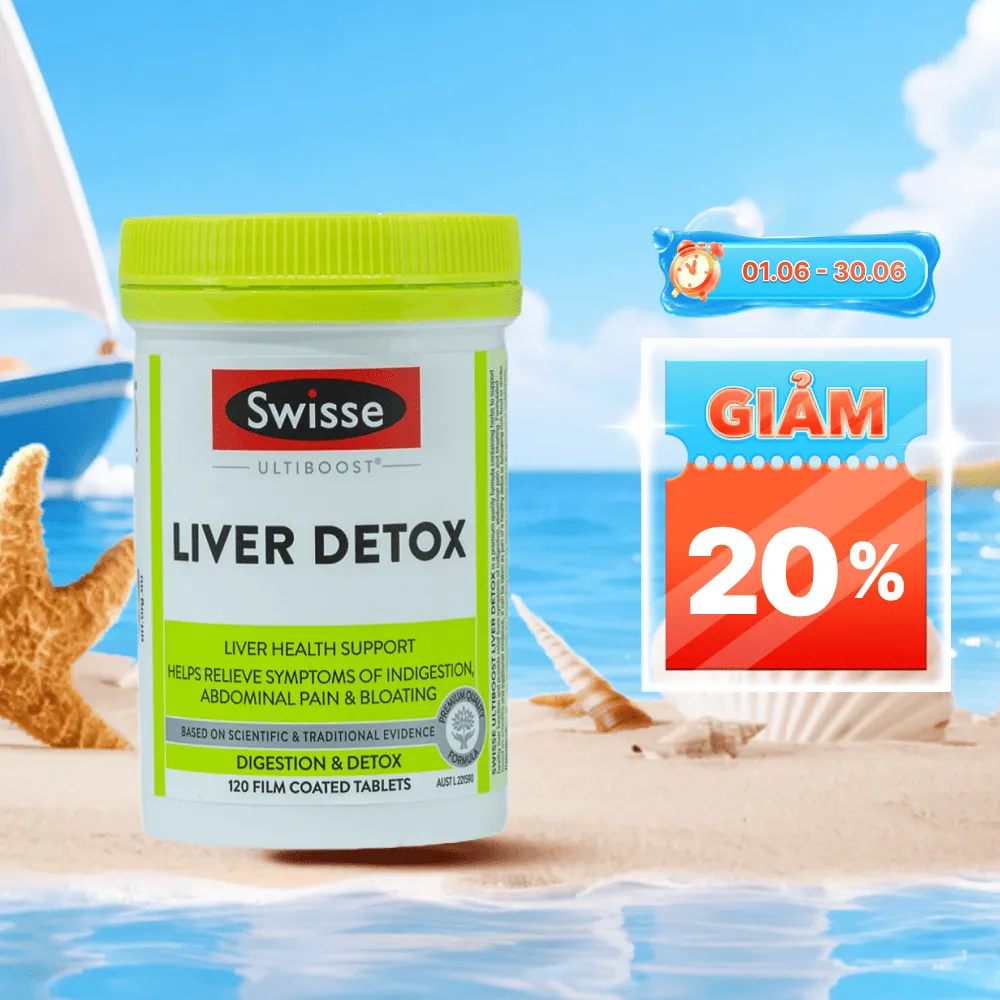 Viên uống Swisse Ultiboost Liver Detox hỗ trợ cải thiện chức năng Gan (Hộp 60 viên)