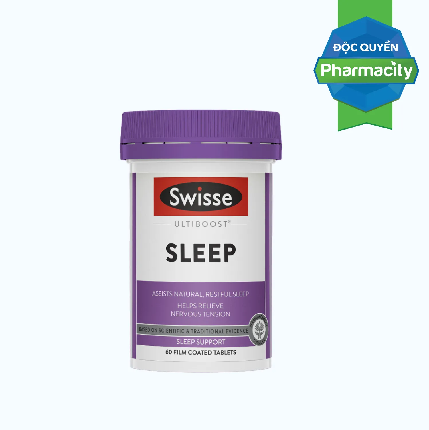 Viên uống SWISSE Ultiboost Sleep Hỗ trợ giấc ngủ, giúp giảm căng thẳng thần kinh (Hộp 60 viên)