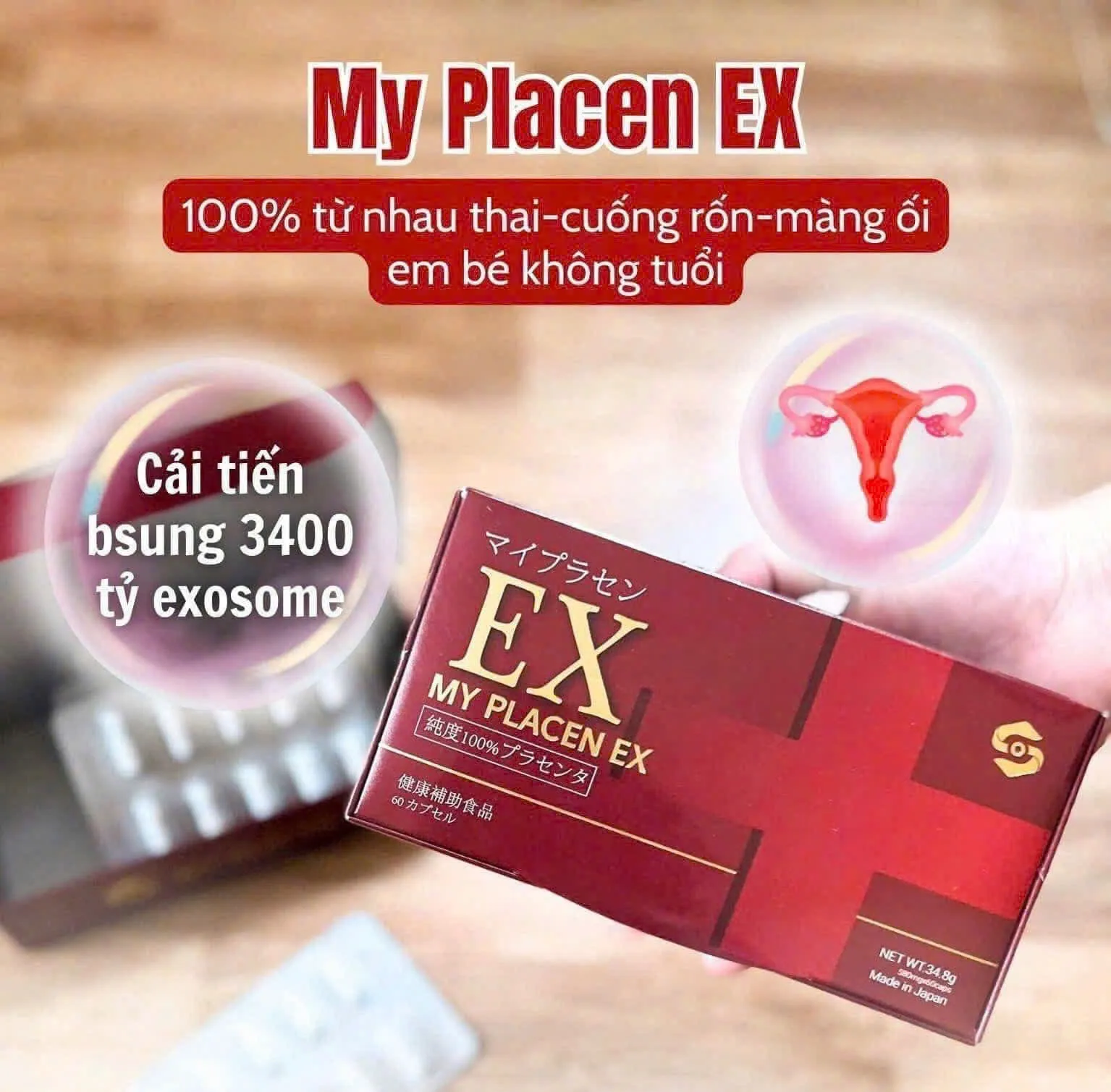Viên uống tế bào gốc nhau thai tươi My Placen Ex Nhật Bản