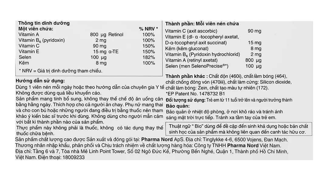 Viên Uống Tăng Đề Kháng Pharma Nord Bio-Selenium hộp 30 viên 5