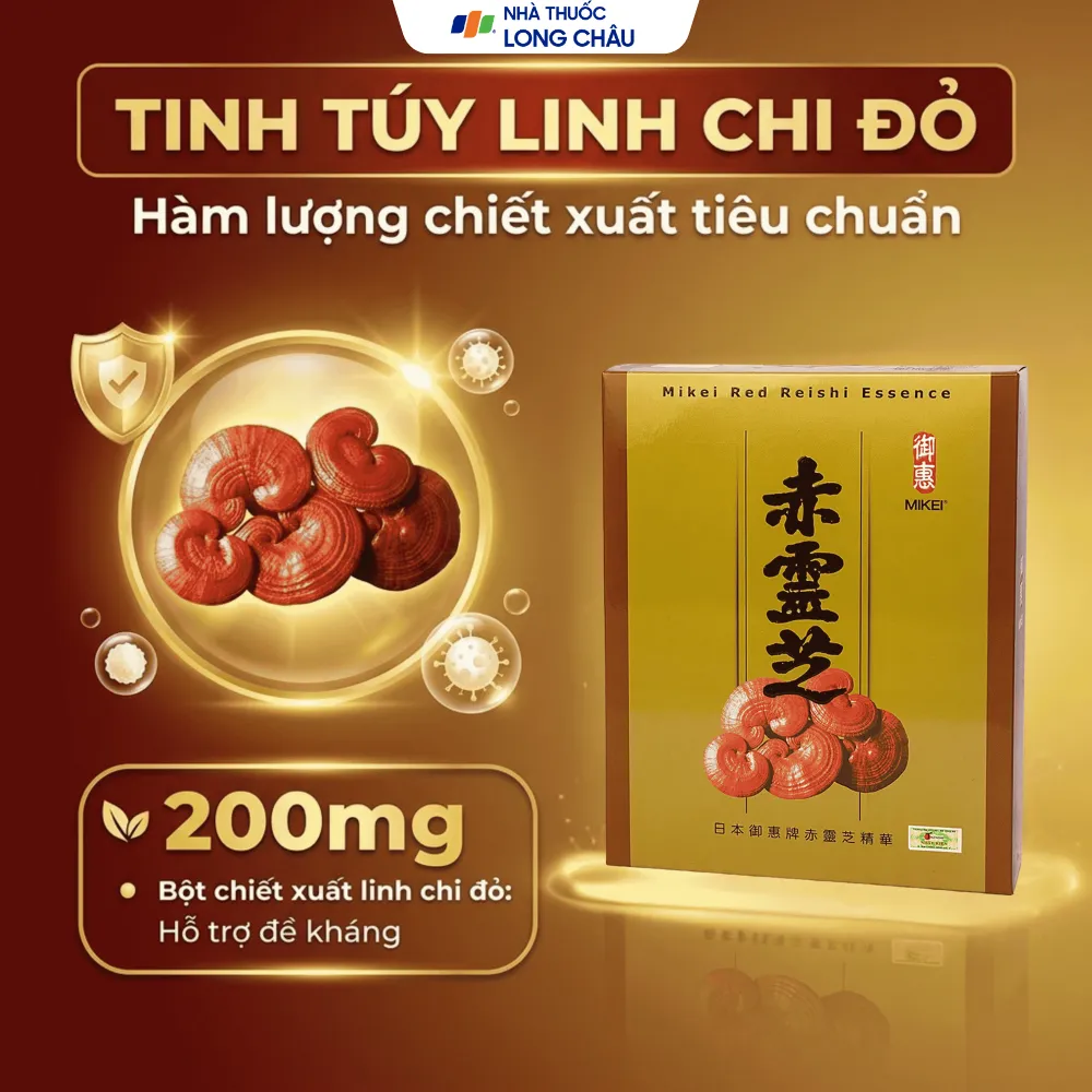 Thực phẩm bảo vệ sức khoẻ Xích Linh Chi Mikei hỗ trợ tăng cường miễn dịch và chức năng gan (Hộp 60 viên) 2