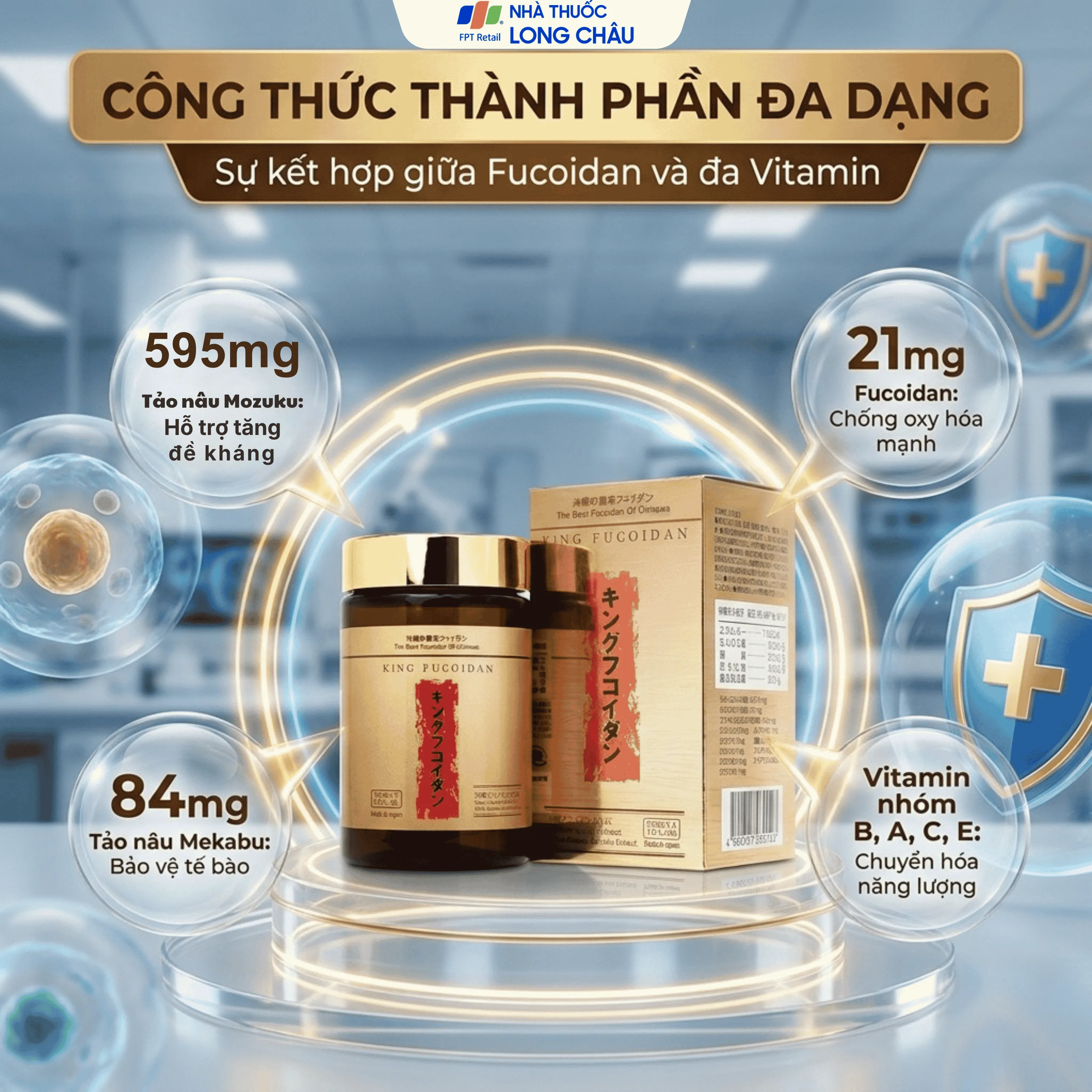 King Fucoidan Jpanwell Hỗ trợ tăng cường sức đề kháng, bảo vệ gan và chống lão hóa 3