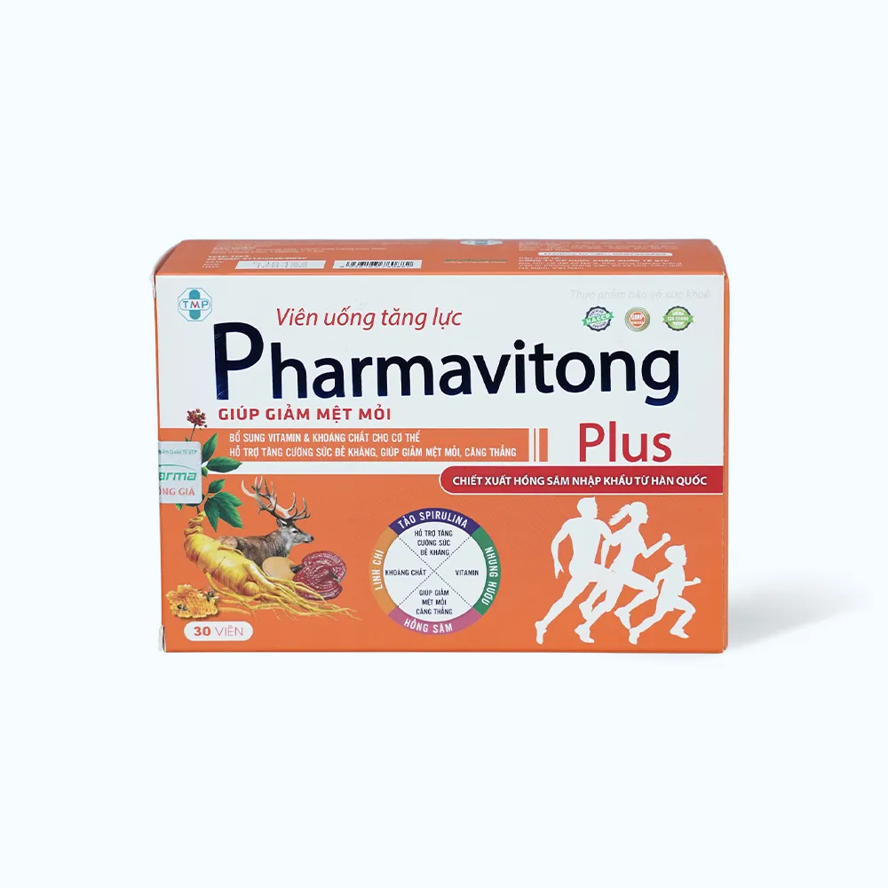 Viên uống tăng lực Pharmavitong Plus (hộp 60 viên) bồi bổ cơ thể