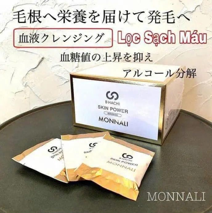 Viên uống Thanh lọc máu B Hachi Skin power Monnali Nhật Bản 30 gói
